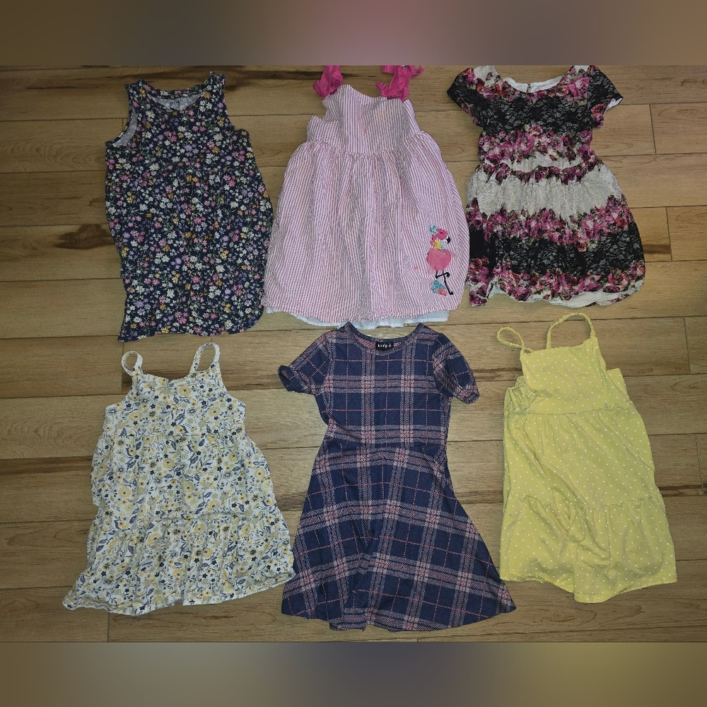 Lot Of 6 Girl Dresses Size 7-8